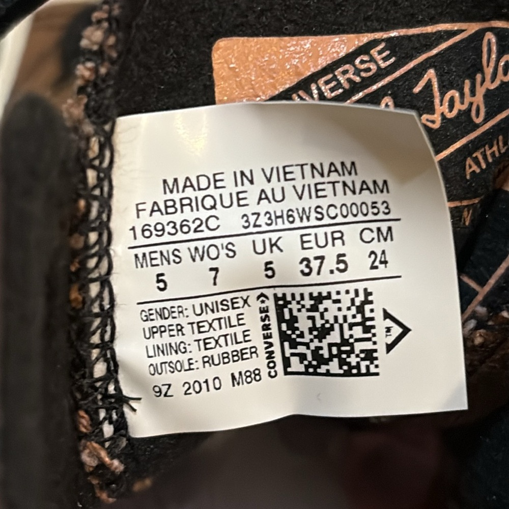 Converse Gore-Tex Brown High-Top Sneakers with Black and Orange Accents W- 7 M-5 - Picture 11 of 14